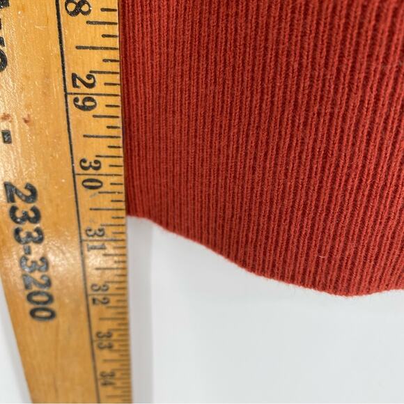 Matty M Women’s V Neck Sweater Pullover Staple Classic Burnt Orange Medium - Picture 5 of 6